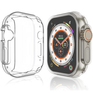 [2 Pack] Julk 49mm Case Compatible for 2022 New Apple Watch Ultra Screen Protector, [Full Coverage] HD TPU Ultra-Thin Protective Cover for iWatch, Transparent