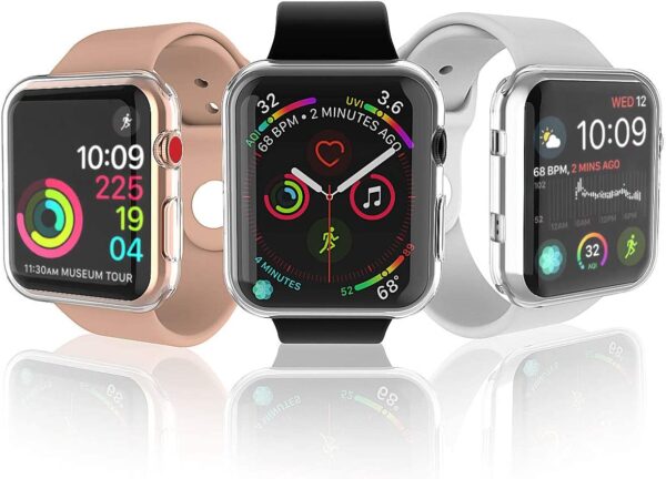 [2-Pack] Julk 38mm Case for Apple Watch Series 3 Series 2 Screen Protector, Overall Protective Case TPU HD Ultra-Thin Cover for iWatch, Transparent - Image 3