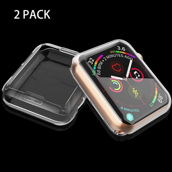 [2-Pack] Julk 40mm Case for Apple Watch Series 6 / SE/Series 5 / Series 4 Screen Protector, Overall Protective Case TPU HD Ultra-Thin Cover for iWatch, Transparent - Image 3