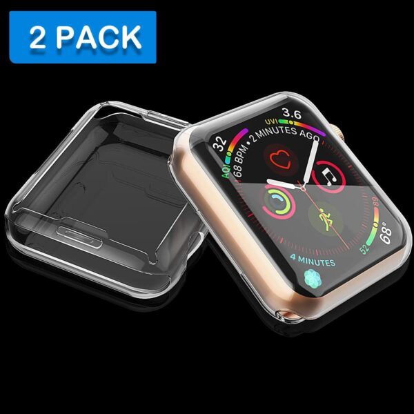 [2-Pack] Julk 41mm Case for Apple Watch Series 8 Series 7 Screen Protector, Overall Protective Case TPU HD Ultra-Thin Cover for iWatch, Transparent - Image 3
