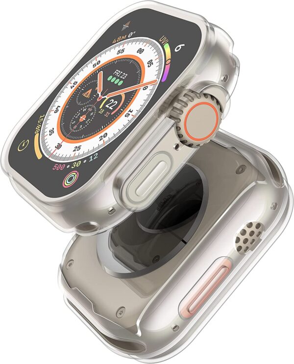 [2 Pack] Julk 49mm Case Compatible for 2022 New Apple Watch Ultra Screen Protector, [Full Coverage] HD TPU Ultra-Thin Protective Cover for iWatch, Transparent - Image 3