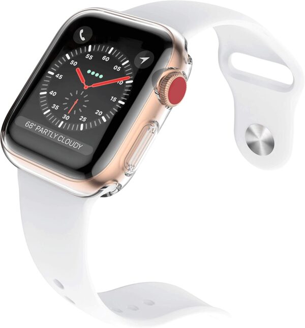 [2-Pack] Julk 38mm Case for Apple Watch Series 3 Series 2 Screen Protector, Overall Protective Case TPU HD Ultra-Thin Cover for iWatch, Transparent - Image 4