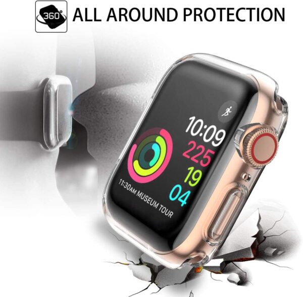[2-Pack] Julk 41mm Case for Apple Watch Series 8 Series 7 Screen Protector, Overall Protective Case TPU HD Ultra-Thin Cover for iWatch, Transparent - Image 4