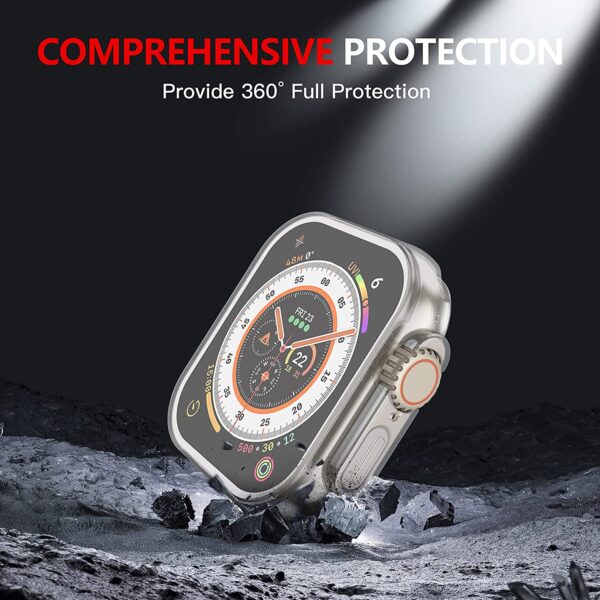 [2 Pack] Julk 49mm Case Compatible for 2022 New Apple Watch Ultra Screen Protector, [Full Coverage] HD TPU Ultra-Thin Protective Cover for iWatch, Transparent - Image 4