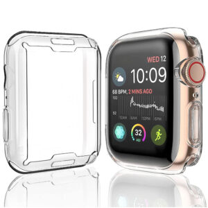 [2-Pack] Julk 40mm Case for Apple Watch Series 6 / SE/Series 5 / Series 4 Screen Protector, Overall Protective Case TPU HD Ultra-Thin Cover for iWatch, Transparent