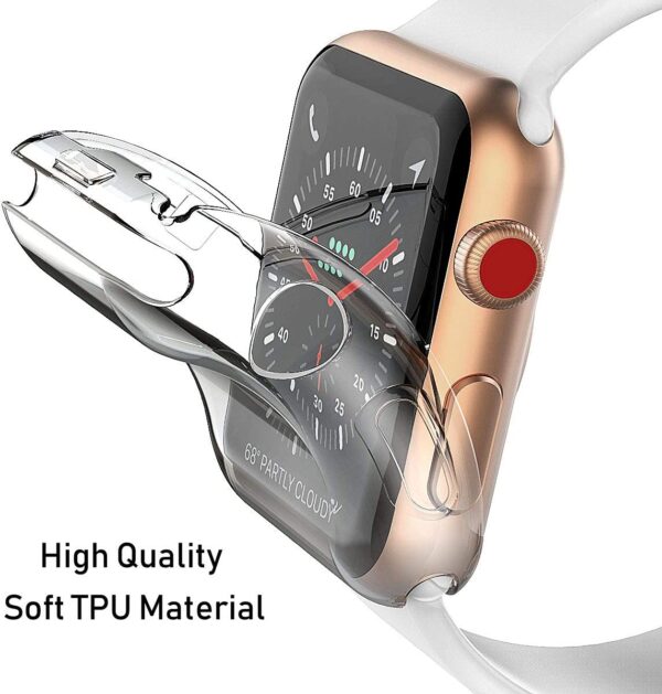[2-Pack] Julk 38mm Case for Apple Watch Series 3 Series 2 Screen Protector, Overall Protective Case TPU HD Ultra-Thin Cover for iWatch, Transparent - Image 5