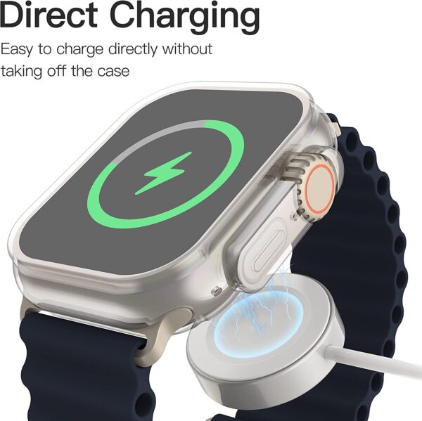 [2 Pack] Julk 49mm Case Compatible for 2022 New Apple Watch Ultra Screen Protector, [Full Coverage] HD TPU Ultra-Thin Protective Cover for iWatch, Transparent - Image 5
