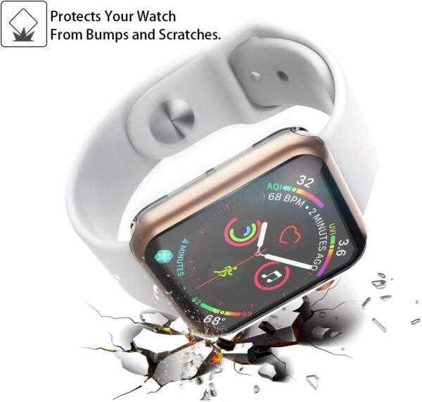 [2-Pack] Julk 44mm Case for Apple Watch Series 6 / SE/Series 5 / Series 4 Screen Protector, Overall Protective Case TPU HD Ultra-Thin Cover for iWatch, Transparent - Image 6