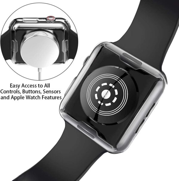 [2-Pack] Julk 40mm Case for Apple Watch Series 6 / SE/Series 5 / Series 4 Screen Protector, Overall Protective Case TPU HD Ultra-Thin Cover for iWatch, Transparent - Image 7
