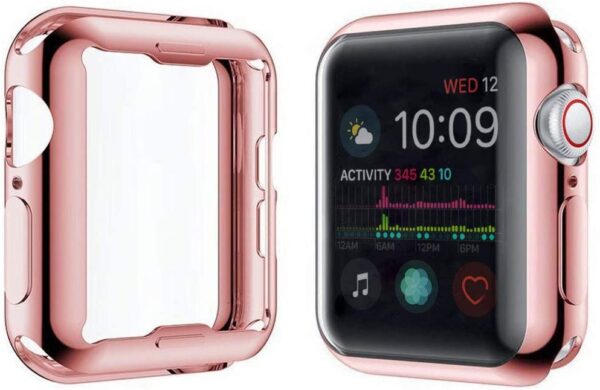[2-Pack] Julk 44mm Case for Apple Watch Series 6 / SE / Series 5 / Series 4 Screen Protector, Overall Protective Case TPU HD Ultra-Thin Cover (1 Rose Pink+1 Transparent) - Image 8