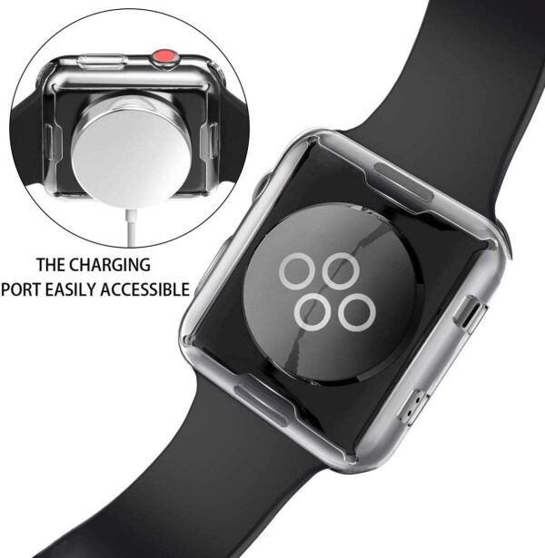 [2-Pack] Julk 38mm Case for Apple Watch Series 3 Series 2 Screen Protector, Overall Protective Case TPU HD Ultra-Thin Cover for iWatch, Transparent - Image 8